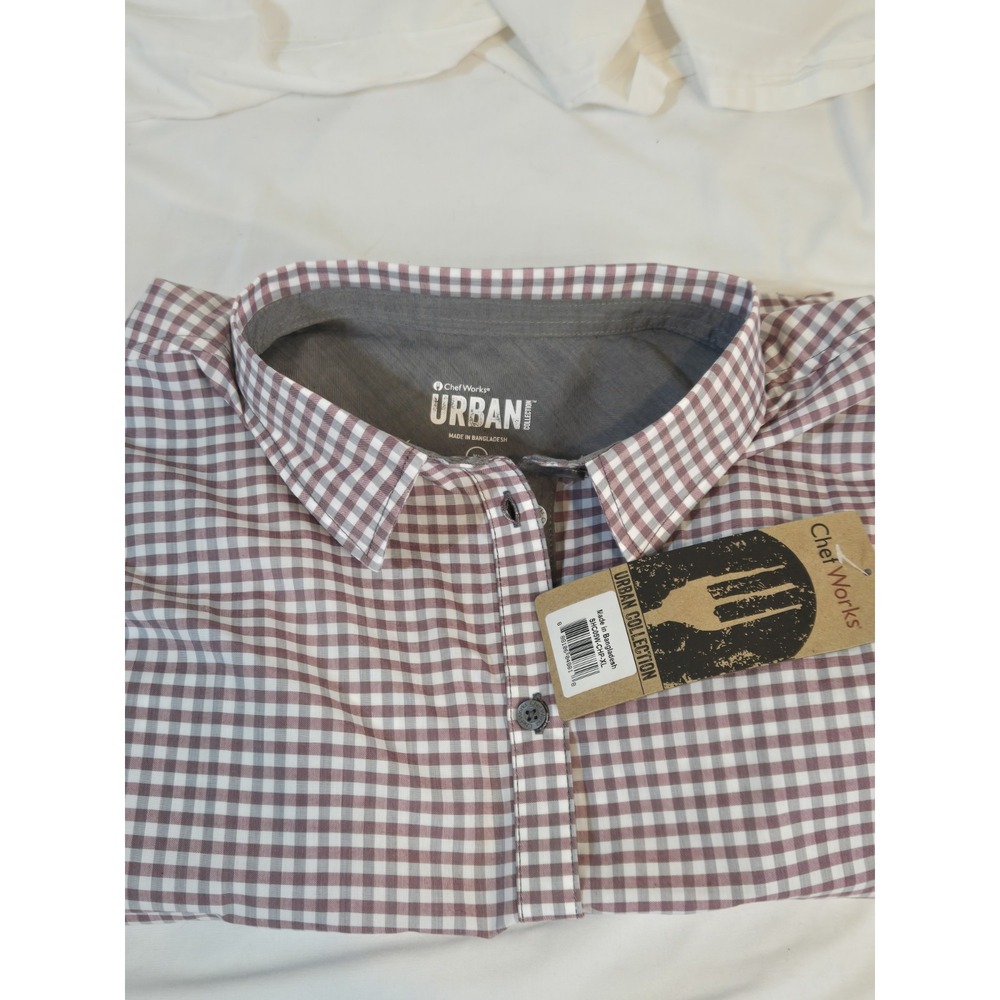 Chef Works Urbani Collections Button Up Long Sleeve Chef Shirt Gray WMs Size XL